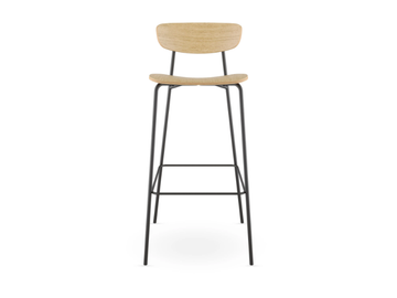 TRIVI TR-128W-N1 - Steel and wood barstool with footrest by LD Seating - view 3